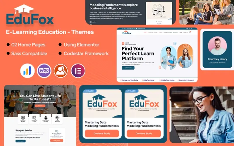 Sell online courses WordPress theme