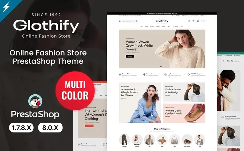 Glothify Fashion and Apparel PrestaShop Theme