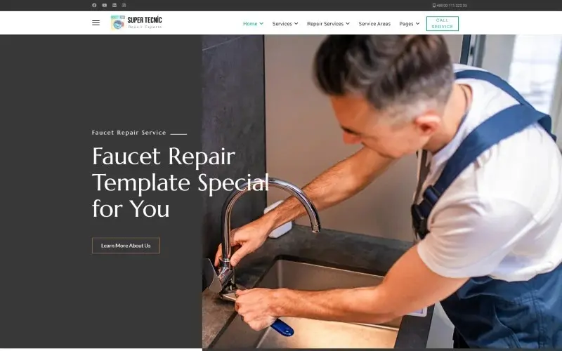 Plumbing Handyman Services Joomla Free Template