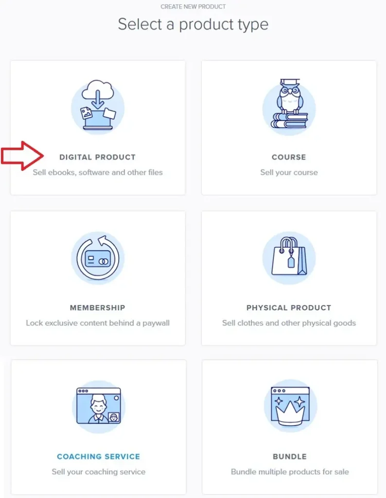 Payhip Select Product Type
