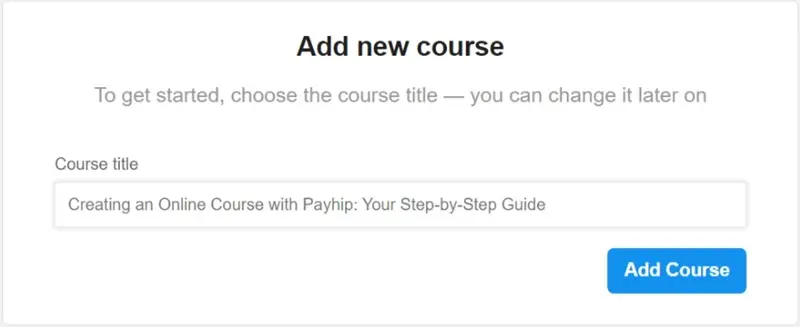 Add New Course Add new course
