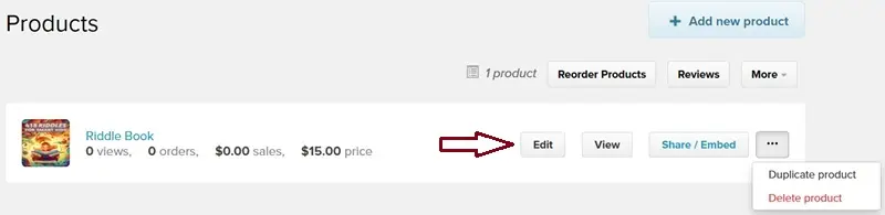 Payhip Edit Product