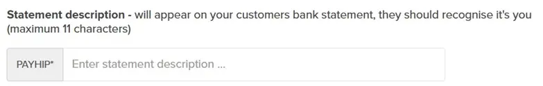 Payhip bank statement description
