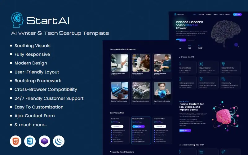 AI Writer & Tech Startup Template AI Writer & Tech Startup Template